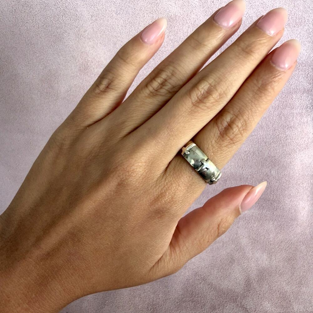 sterling silver crosses band ring size 9.5 - Picture 2 of 5